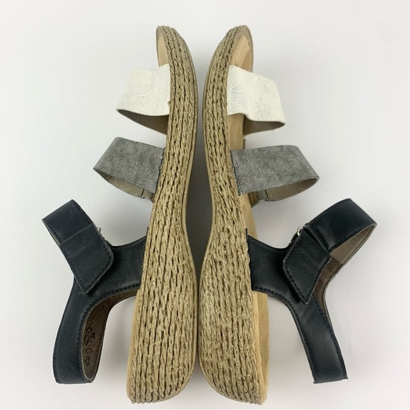 Rieker Regina Contrast Floral Metallic Ankle Heel Strap Sandals 42 - Picture 9 of 12